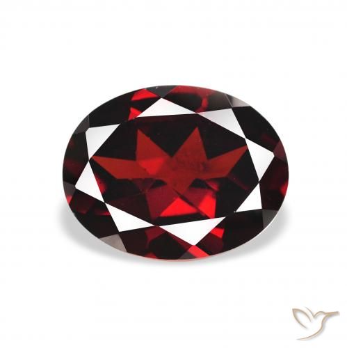2.29ct طبيعي أحمر دموى غامق عقيق الألماندين, بيضوي, قليلا جدا