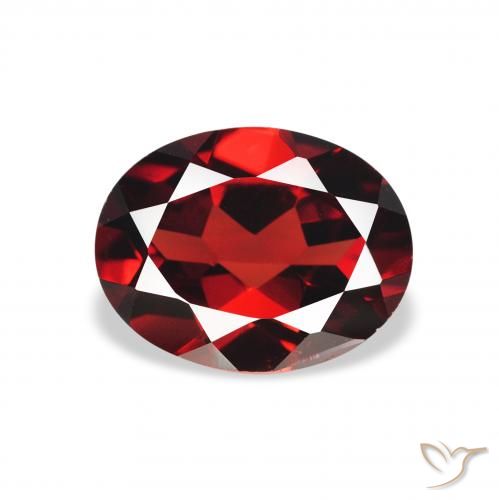 1.94ct طبيعي احمر غامق عقيق الألماندين, بيضوي, قليلا جدا