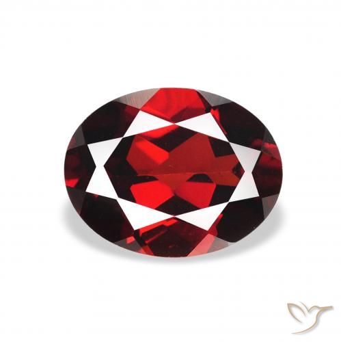 2.25ct طبيعي أحمر غامق عقيق الألماندين, بيضوي, قليلا جدا