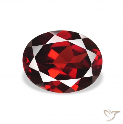2.32ct طبيعي أحمر دموى غامق عقيق الألماندين, بيضوي, قليلا جدا