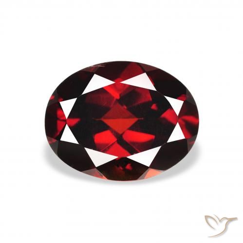2.13ct طبيعي أحمر غامق عقيق الألماندين, بيضوي, قليلا جدا