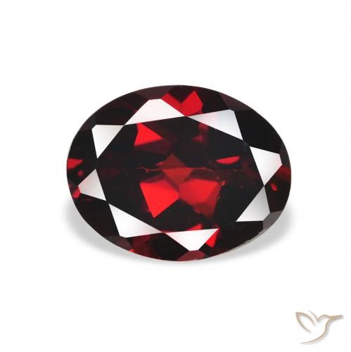 2.16ct طبيعي أحمر غامق عقيق الألماندين, بيضوي, قليلا جدا