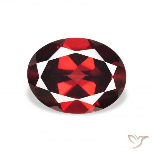 2.15ct طبيعي احمر غامق عقيق الألماندين, بيضوي, قليلا جدا