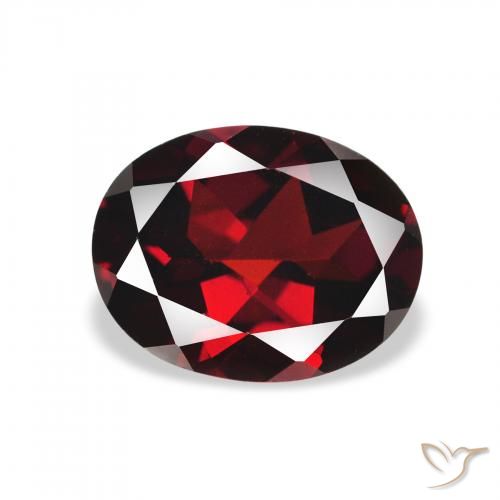2.14ct طبيعي أحمر غامق عقيق الألماندين, بيضوي, قليلا جدا