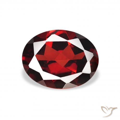 1.86ct طبيعي احمر غامق عقيق الألماندين, بيضوي, قليلا جدا