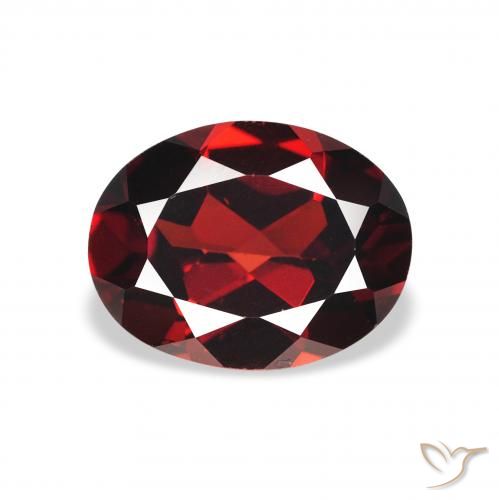2.04ct طبيعي أحمر غامق عقيق الألماندين, بيضوي, قليلا جدا