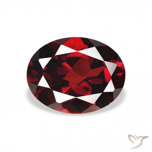 2.46ct طبيعي أحمر غامق عقيق الألماندين, بيضوي, قليلا جدا