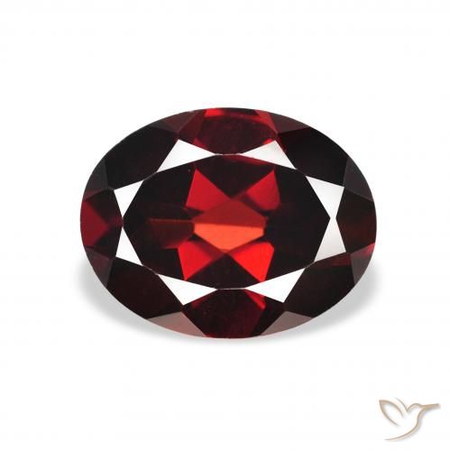 2.13ct طبيعي أحمر غامق عقيق الألماندين, بيضوي, قليلا جدا