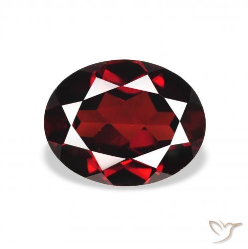 2.14ct طبيعي أحمر دموى غامق عقيق الألماندين, بيضوي, قليلا جدا