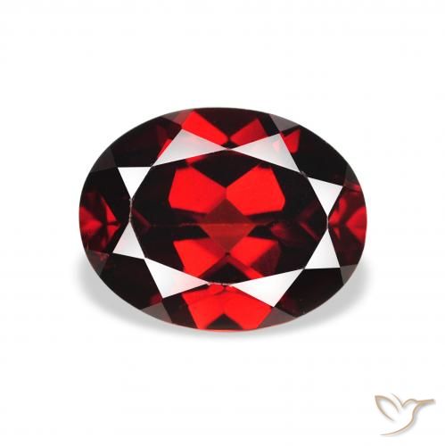 2.32ct طبيعي أحمر غامق عقيق الألماندين, بيضوي, قليلا جدا
