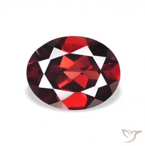 2.19ct طبيعي أحمر غامق عقيق الألماندين, بيضوي, قليلا جدا
