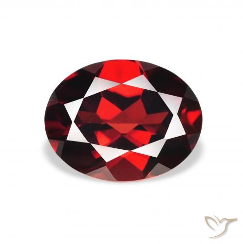 2.44ct طبيعي أحمر غامق عقيق الألماندين, بيضوي, قليلا جدا