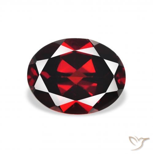 2.27ct طبيعي أحمر غامق عقيق الألماندين, بيضوي, VVS-VS