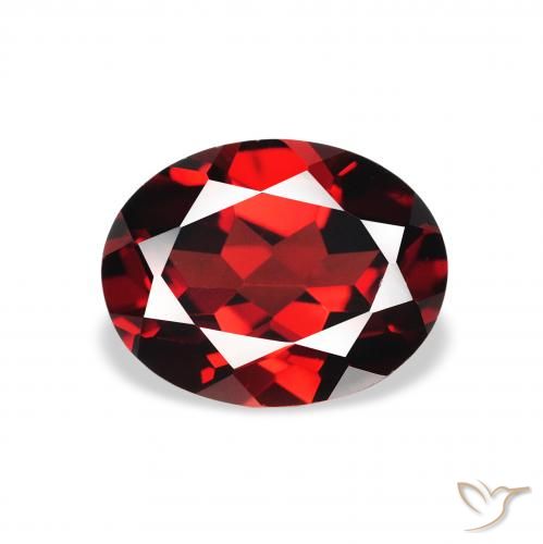 2.16ct طبيعي أحمر غامق عقيق الألماندين, بيضوي, VVS-VS