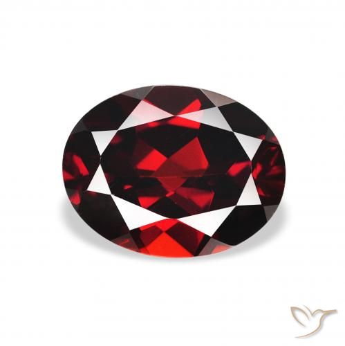 2.37ct طبيعي احمر غامق عقيق الألماندين, بيضوي, VVS-VS