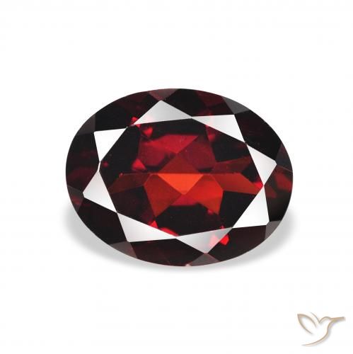 2.18ct طبيعي أحمر غامق عقيق الألماندين, بيضوي, VVS-VS
