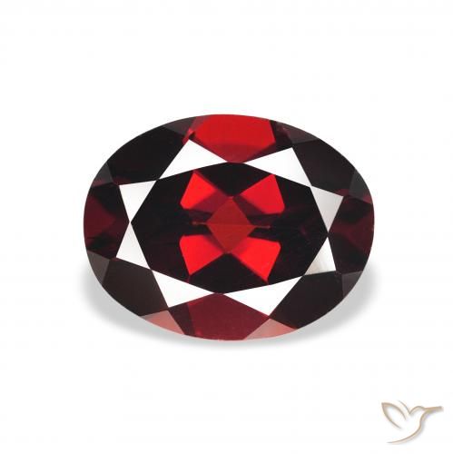 2.13ct طبيعي احمر غامق عقيق الألماندين, بيضوي, قليلا جدا