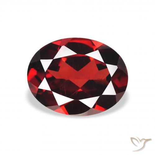 2.09ct طبيعي أحمر غامق عقيق الألماندين, بيضوي, قليلا جدا
