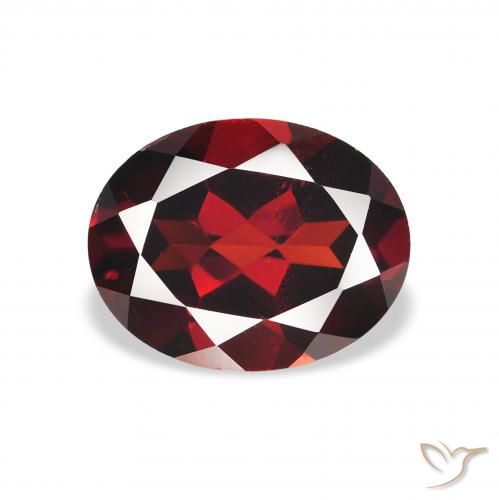 2.19ct طبيعي أحمر دموى غامق عقيق الألماندين, بيضوي, قليلا جدا