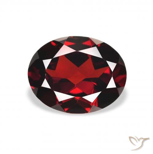 2.16ct طبيعي أحمر دموى غامق عقيق الألماندين, بيضوي, قليلا جدا