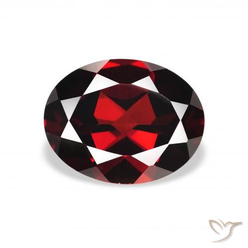 2.27ct طبيعي أحمر دموى غامق عقيق الألماندين, بيضوي, قليلا جدا