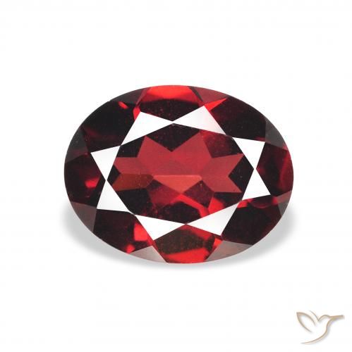 2.27ct طبيعي أحمر غامق عقيق الألماندين, بيضوي, VVS-VS