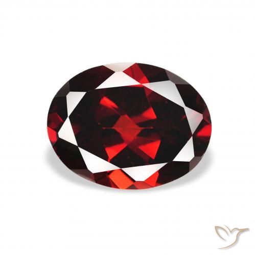 2.19ct طبيعي احمر غامق عقيق الألماندين, بيضوي, VVS-VS