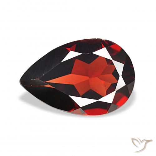 2.96ct احمر غامق عقيق الألماندين, شكل الكمثرى, قليلا جدا