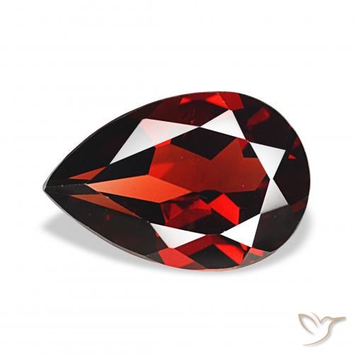 3.40ct احمر غامق عقيق الألماندين, شكل الكمثرى, VVS
