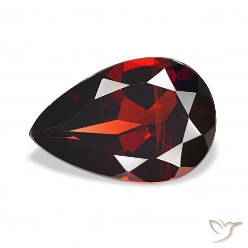 3.20ct أحمر غامق عقيق الألماندين, شكل الكمثرى, قليلا جدا