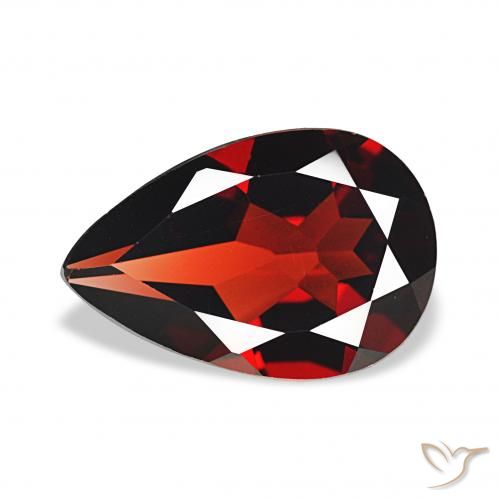 3.27ct احمر غامق عقيق الألماندين, شكل الكمثرى, قليلا جدا