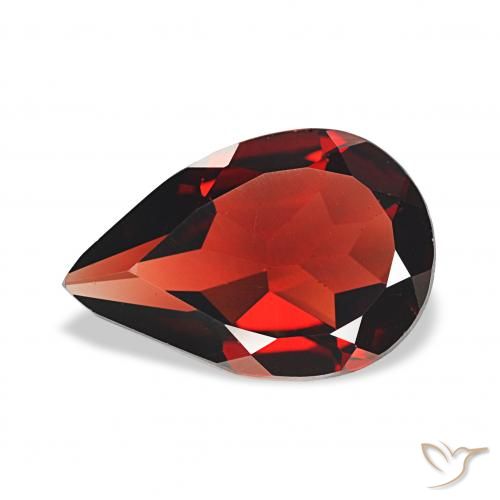 2.92ct احمر غامق عقيق الألماندين, شكل الكمثرى, قليلا جدا