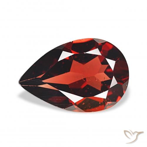 3.13ct أحمر غامق عقيق الألماندين, شكل الكمثرى, قليلا جدا