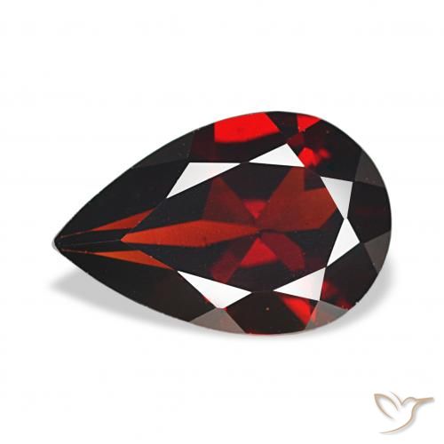 3.19ct أحمر غامق عقيق الألماندين, شكل الكمثرى, قليلا جدا