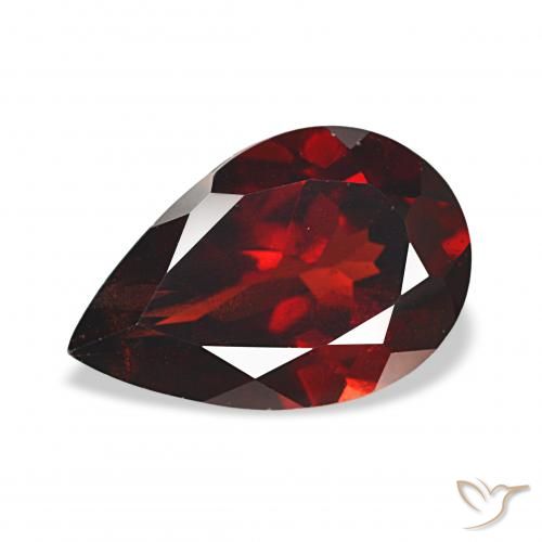 3.61ct أحمر غامق عقيق الألماندين, شكل الكمثرى, قليلا جدا