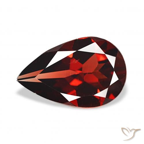 2.80ct أحمر غامق عقيق الألماندين, شكل الكمثرى, قليلا جدا