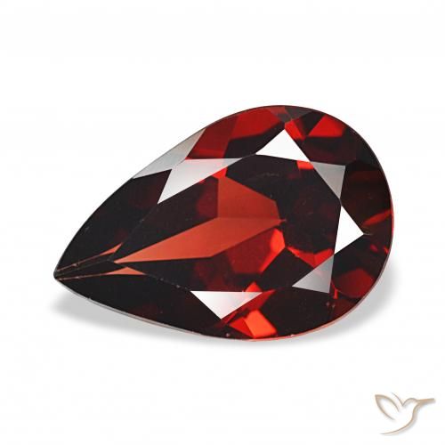 3.06ct احمر غامق عقيق الألماندين, شكل الكمثرى, قليلا جدا