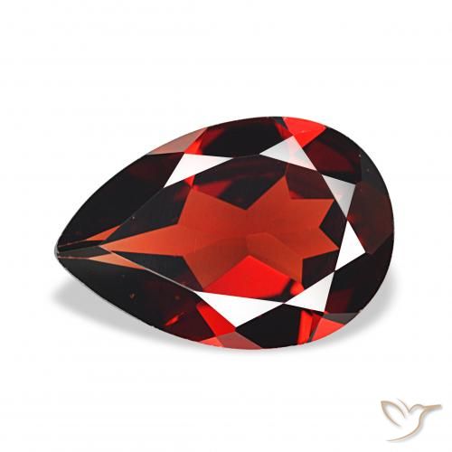 3.12ct أحمر غامق عقيق الألماندين, شكل الكمثرى, VVS