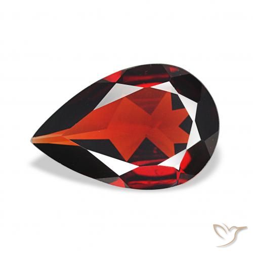 2.62ct احمر غامق عقيق الألماندين, شكل الكمثرى, VVS