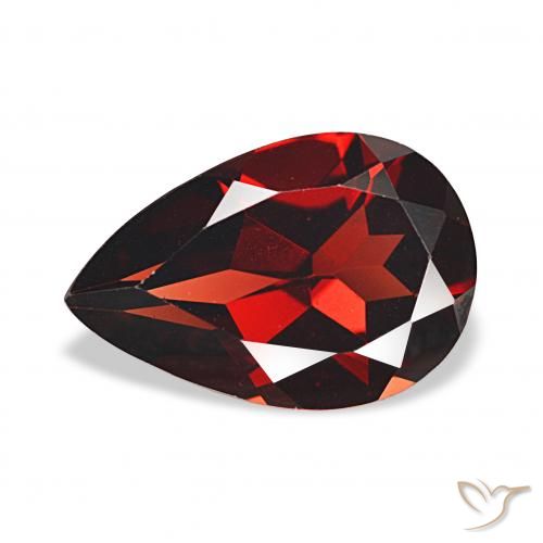 3.27ct أحمر غامق عقيق الألماندين, شكل الكمثرى, VVS