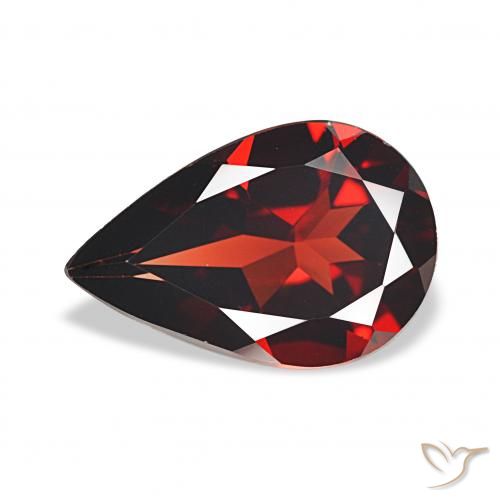 2.81ct أحمر غامق عقيق الألماندين, شكل الكمثرى, VVS