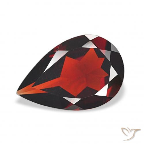 2.67ct احمر غامق عقيق الألماندين, شكل الكمثرى, VVS