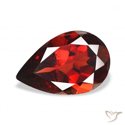 3.90ct أحمر لامع عقيق الألماندين, شكل الكمثرى, قليلا جدا