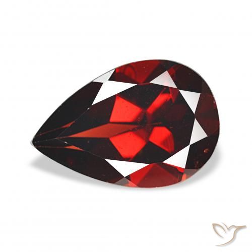 3.58ct احمر غامق عقيق الألماندين, شكل الكمثرى, قليلا جدا