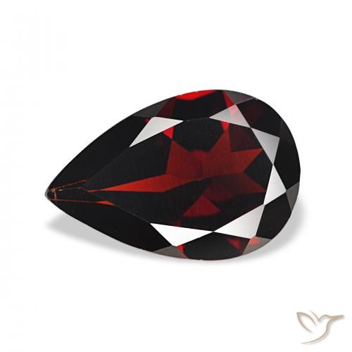 3.20ct احمر غامق عقيق الألماندين, شكل الكمثرى, VVS-VS