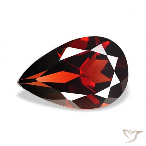 3.48ct أحمر غامق عقيق الألماندين أحجار كريمة, شكل الكمثرى, قليلا جدا