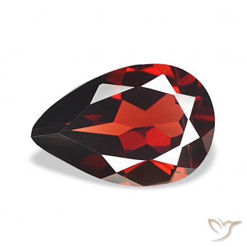 3.04ct أحمر غامق عقيق الألماندين, شكل الكمثرى, VVS-VS