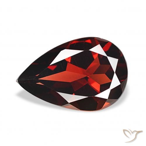 3.09ct احمر غامق عقيق الألماندين, شكل الكمثرى, قليلا جدا