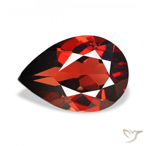 2.51ct أحمر غامق عقيق الألماندين, شكل الكمثرى, قليلا جدا