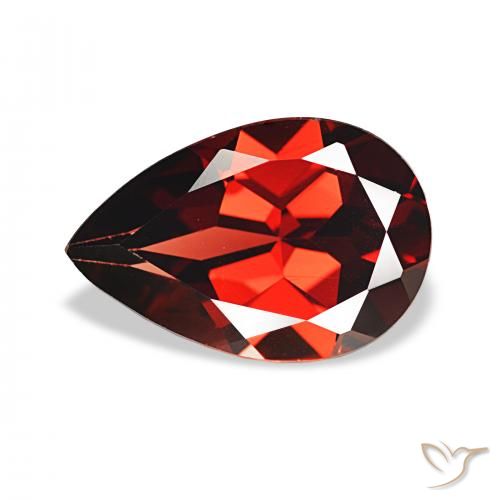 3.43ct احمر غامق عقيق الألماندين أحجار كريمة, شكل الكمثرى, قليلا جدا